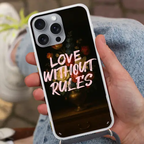 Liefde - Modern - Bloemen Hoesje iPhone 16 Pro Max met koord klein -sfeer3