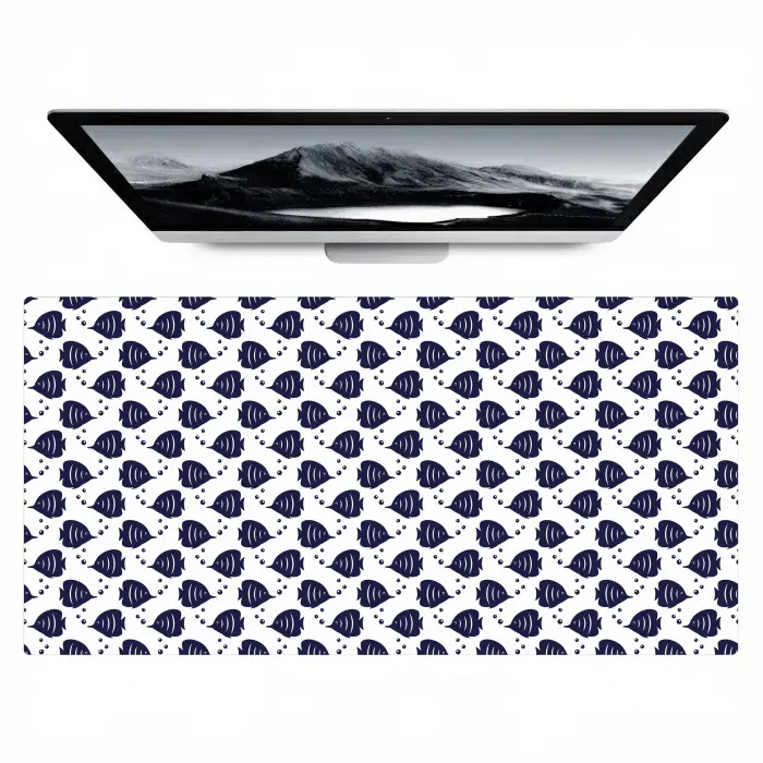 Oceaan - Vis - Blauw - Wit Muismat XXL klein 681 -zzz3d