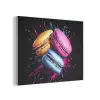 Macarons - Dessert - Graffiti - Kleurrijk - Roze - Blauw - Geel PET vilt klein -3d