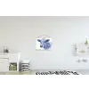 Illustratie - Koe - Blauw textielposter latten blank klein -kinderkamer