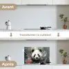 Panda - Wilde dieren - Bloemen - Natuur keuken achterwand spatscherm klein -voor_na_FR