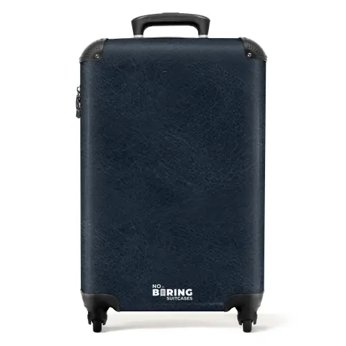 Lederen look navy blauw NBS - Handbagage koffer - Volwassenen Unisex middel -productfoto_recht