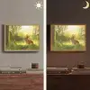Konijn - Zonlicht - Bos Light Box met batterij (Wandlamp) middel -sfeer3