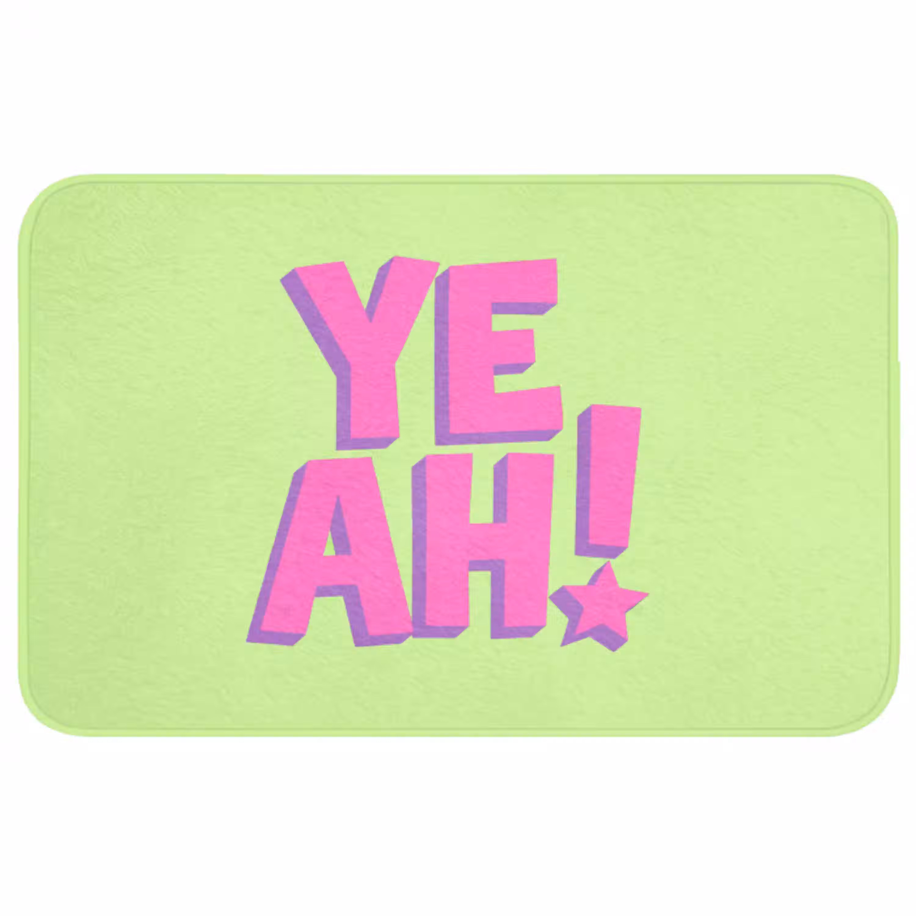 Groen - Neon - Quote Badmat middel -3d