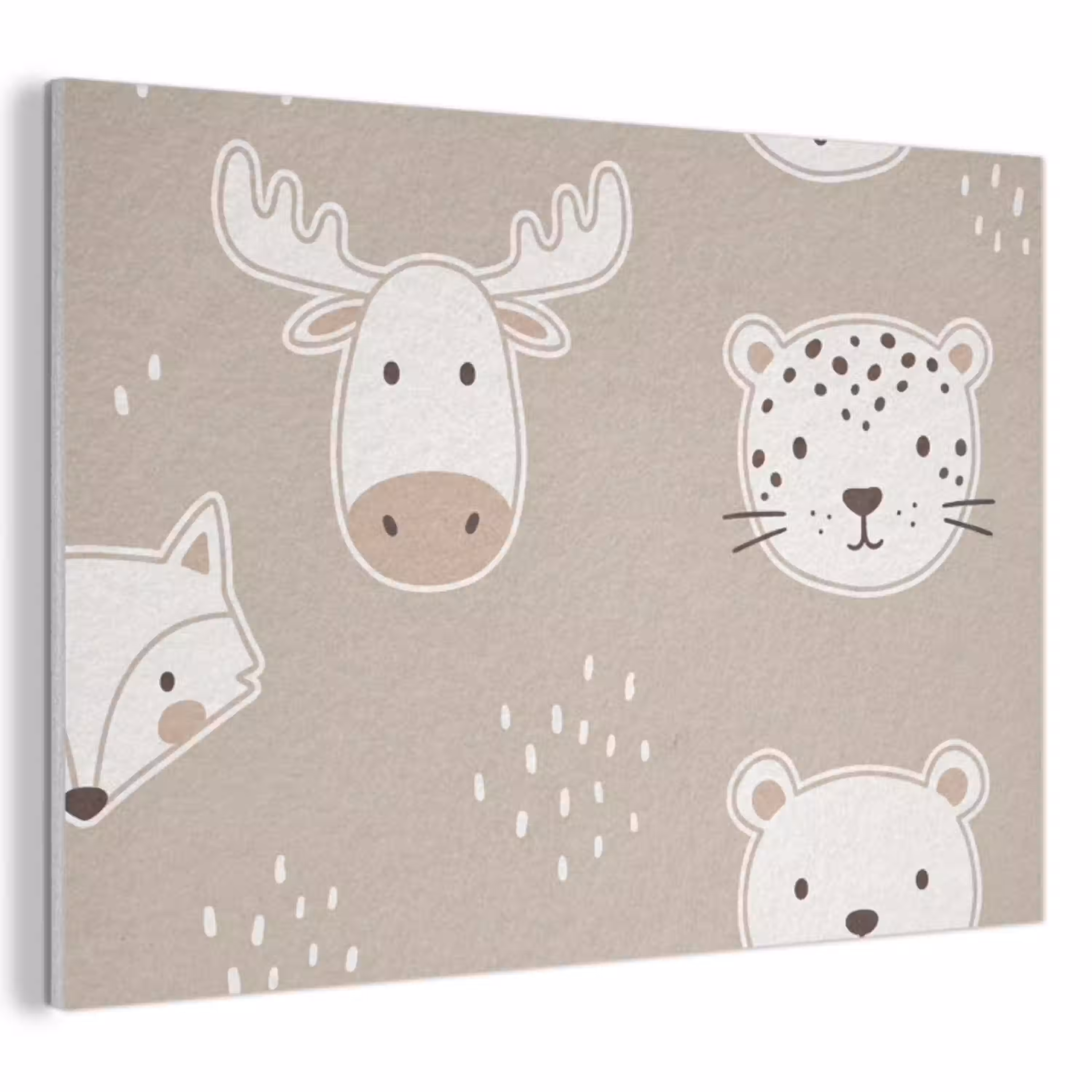 Dieren - Patroon - Illustratie - Modern - Beige PET vilt klein -3d