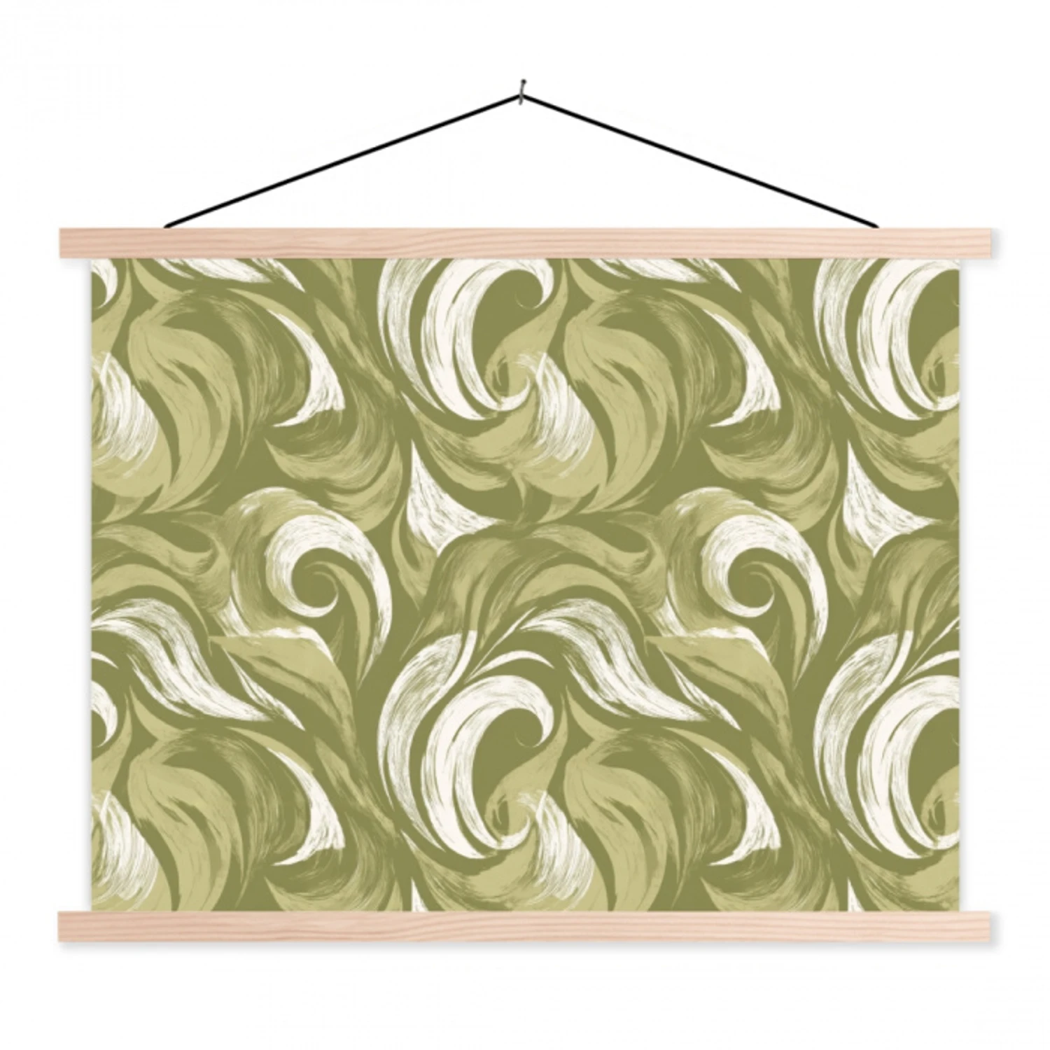 Abstract - Textuur - Groen textielposter latten blank klein 122 -3d