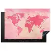 Wereldkaart - Roze - Vaag Inductie beschermer vinyl 3mm klein -3d