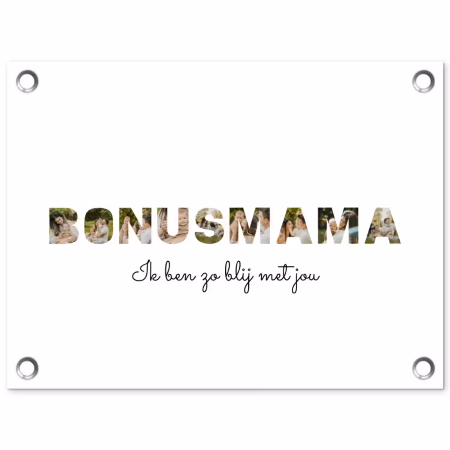 Gepersonaliseerde tuinposter - Bonusmama - Lettercollage