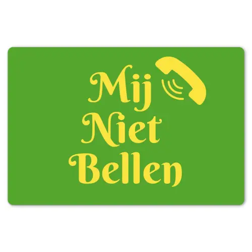 Mij niet bellen - Telefoon - Groen Placemat vinyl groot -zzsfeer1_Kitchenyeah-website
