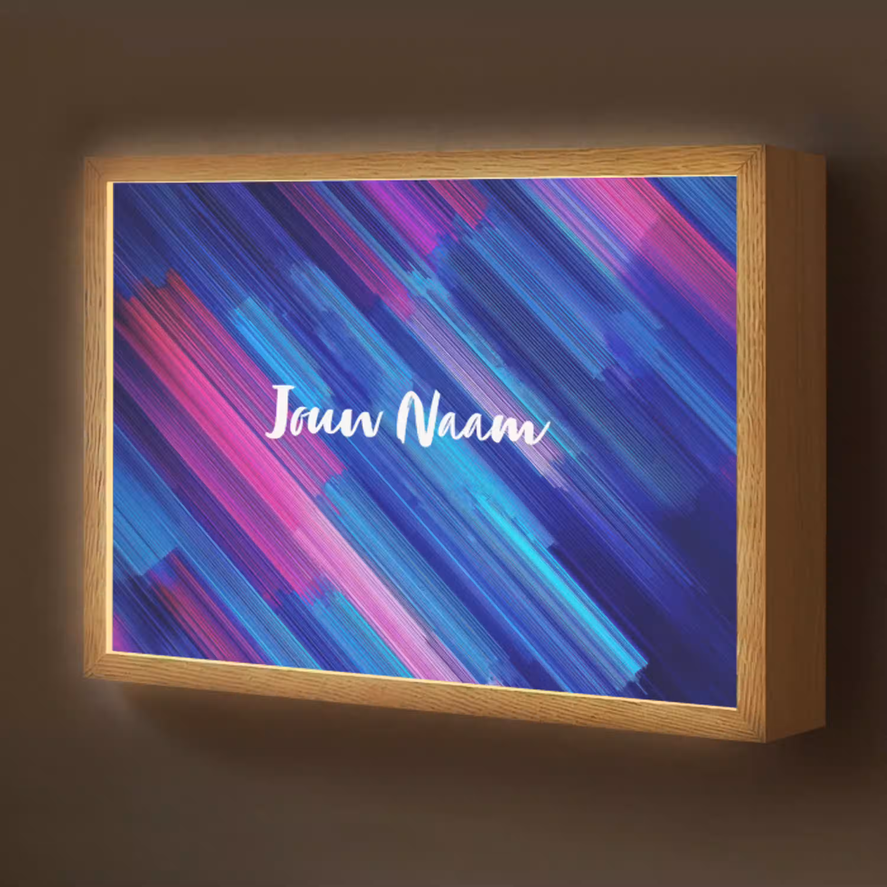 Neon - Strepen - Abstract - Blauw - Roze Light Box met batterij (Wandlamp kind) middel -z3d_website