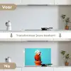 Ara - Koksmuts - Sokkel - Grappig keuken achterwand spatscherm klein -voor_na_NL