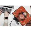 Vrouw - Kleurrijk - Dierenprint - Bloemen laptophoes neopreen klein -bureau