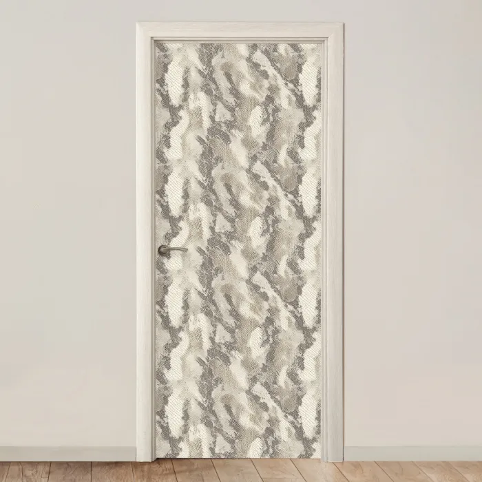 Slang - Patroon - Taupe deurposter klein 289 -3d_beige
