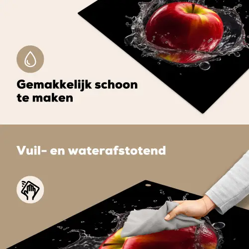 Appel - Rood - Water - Zwart - Fruit Inductie beschemer met haakjes middel -ky-schoon-nl