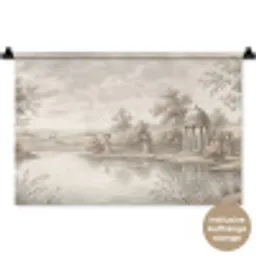 Terras - Water - Natuur - Landschap Wandkleed katoen klein -t3d_DE