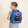 Monster Wheels Kinderrugzak - Blauw middel -sfeer2