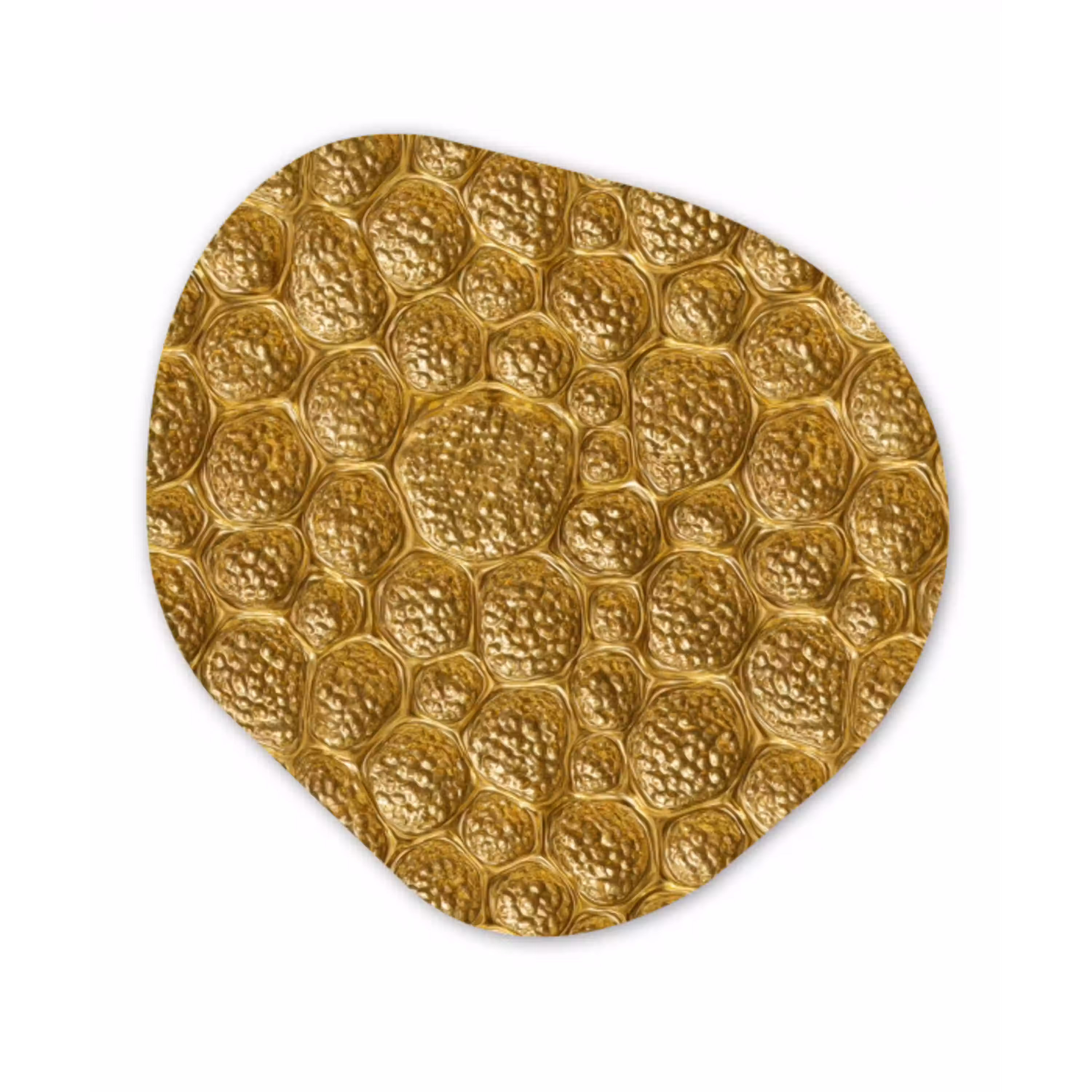 Gehamerd - Mozaïek - Antiek - Goud Wandcirkel Organisch Forex 3mm klein 629 -3d