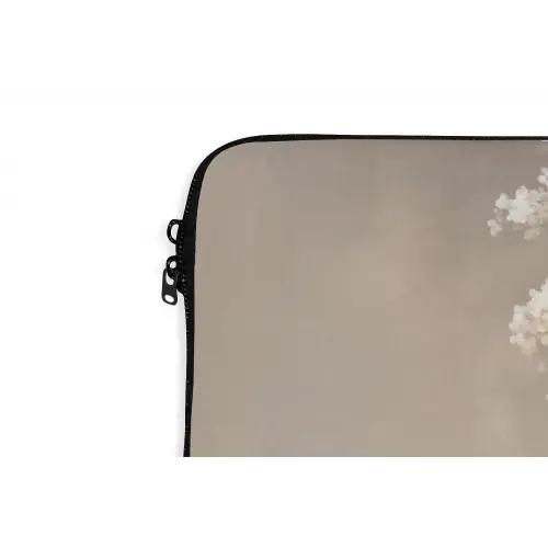 Bloesems - Wit - Boot - Minimalistisch laptophoes neopreen klein -detail