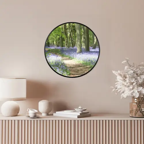 Bos - Pad - Bloemen - Paars - Groen - Natuur Fotolijst rond zonder passe partout klein -sfeer3
