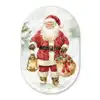 Kerstman- Winter - Sneeuw - Wit - Rood Wandcirkel Ovaal Forex klein -3d