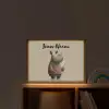 Neushoorn - Witte bloemen - Lief Light Box met batterij (Wandlamp kind) middel -sfeer1_kind