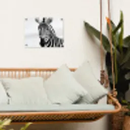Zebra - Close-up - Zwart - Strepen tuinposter los doek klein -sfeer7