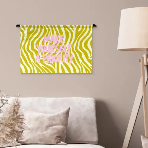 Zebraprint - Priority - Roze Wandkleed katoen klein -sfeer4