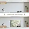 Bloemen - Stilleven - Klaproos - Wit - Botanisch keuken achterwand spatscherm klein -voor_na_NL
