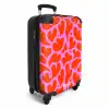 Organisch hartmotief in rood op roze achtergrond NBS - Handbagage koffer - Kinderen Unisex middel -productfoto_3d