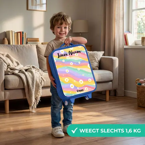 Madeliefjes - Kleurrijk - Pastel Kinderkoffer - Blauw klein -sfeer2_NL
