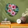 Bloemen - Roze - Glasmozaïek Wandcirkel Organisch Forex 3mm klein -sfeer2