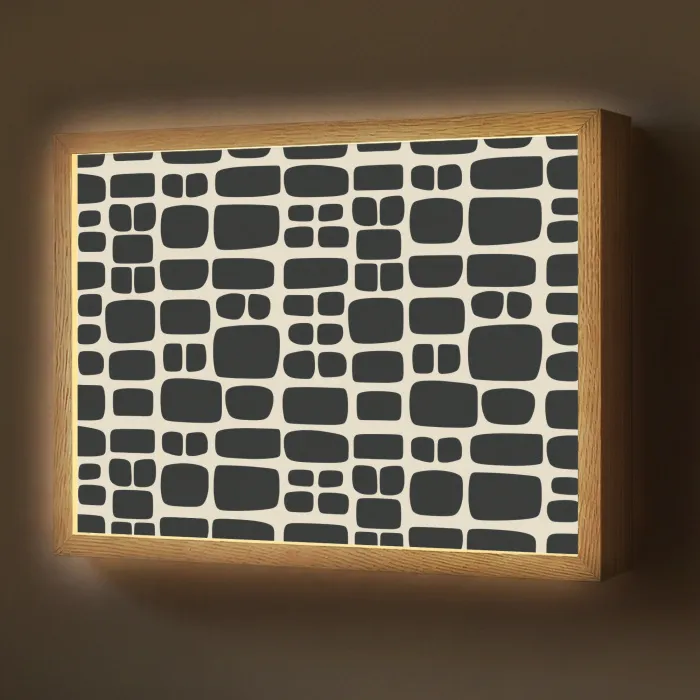 Modern - Organisch - Zwart Light Box met batterij (Wandlamp) middel 907 -z3d_website