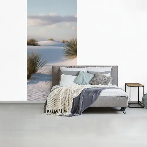 Duinen - Gras - Wolken - Beige fotobehang vinyl groot -slaapkamer