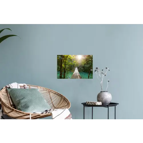Jungle - Water - Brug - Natuur - Planten Muursticker klein -plant