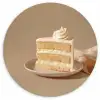 Vanilletaart - Cake - Romig Wandcirkel plexiglas klein -3d