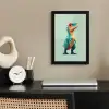 Cartoon - Dino - Oranje - Stekels fotolijst zwart zonder passe partout klein -sfeer1