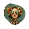 Vrouw - Bloemen - Vlinders - Natuur - Vintage Wandcirkel Organisch Forex 3mm klein -3d
