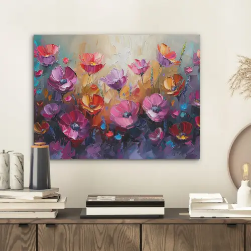 Bloemen - Botanisch - Kunst - Roze - Natuur PET vilt klein -sfeer1