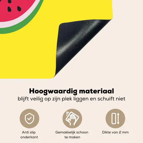 Fruit - Watermeloen - Geel Inductie beschemer met haakjes klein -ky-onderkant-nl