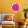 Smiley - Roze - Stippen Wandcirkel Organisch Forex 3mm klein -sfeer4