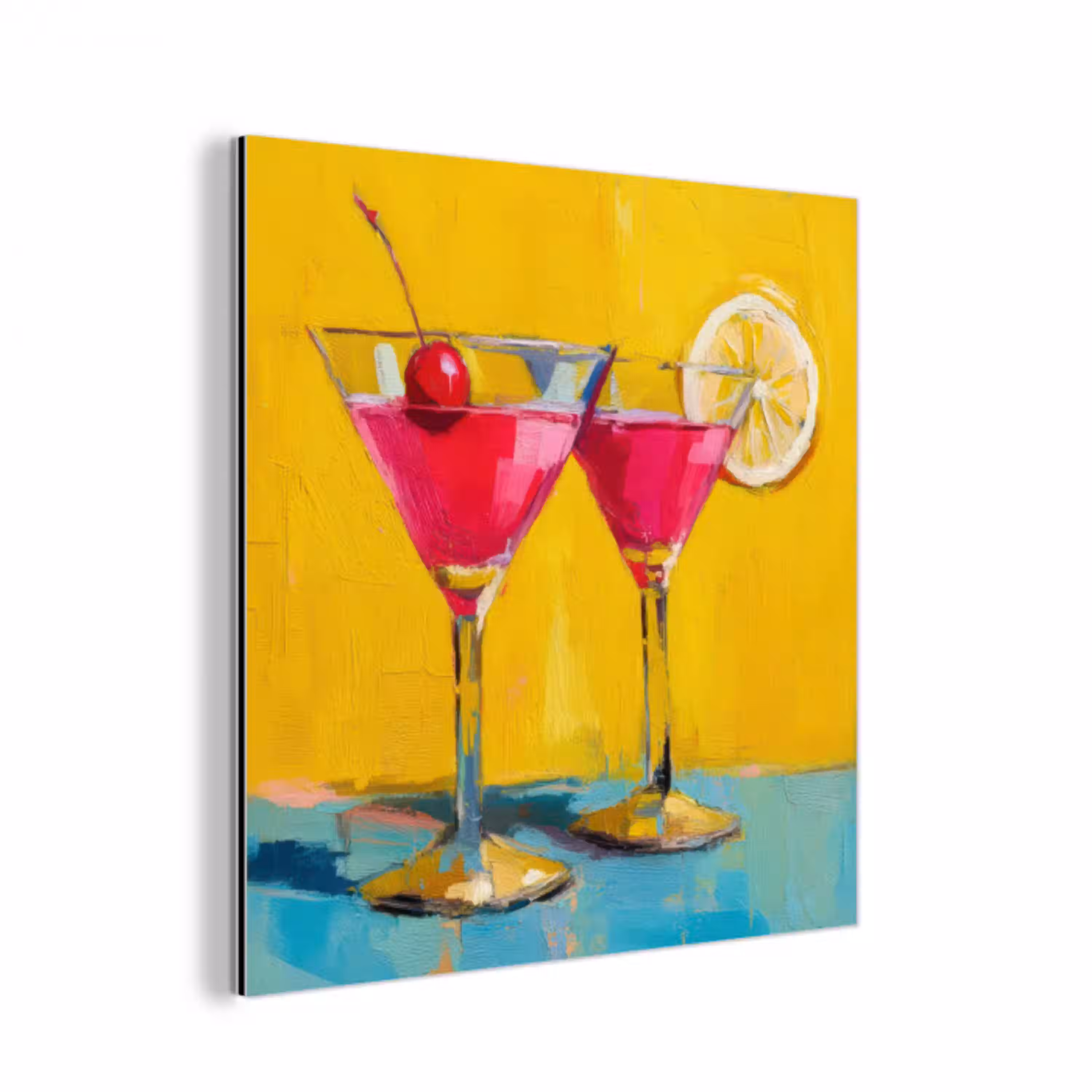 Glazen - Cocktail - Citroen - Kers aluminium wit klein -3d
