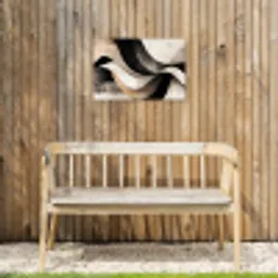 Abstract - Golven - Zwart - Verweerd Tuinposter op houten frame 2 cm dik klein -sfeer4