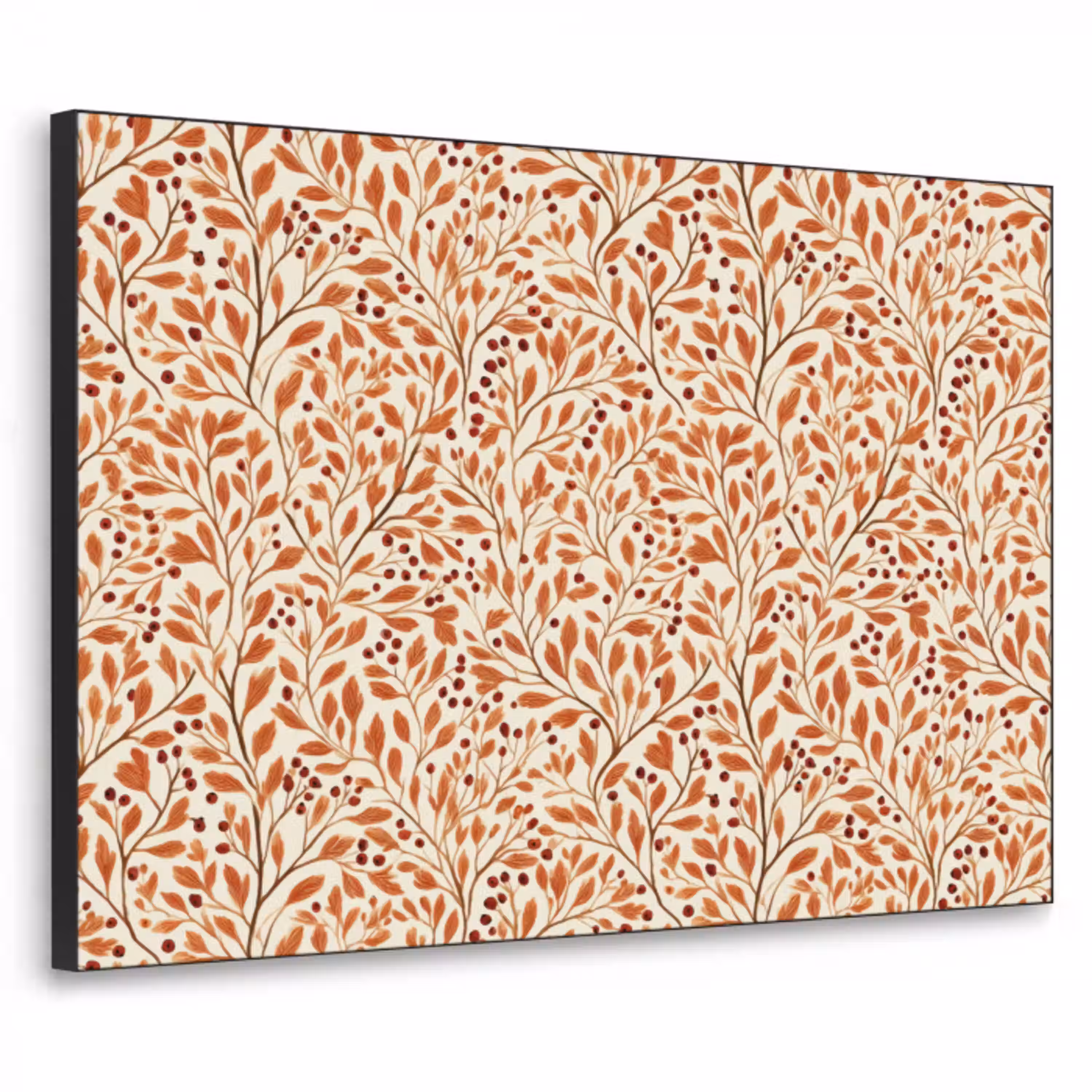 Bladeren - Botanisch  - Terracotta Textielframe zwart klein 947 -3d