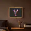 Kreeft - Paars - Roze - Zwart - Stippen - Lila Light Box met batterij (Wandlamp) middel -sfeer4