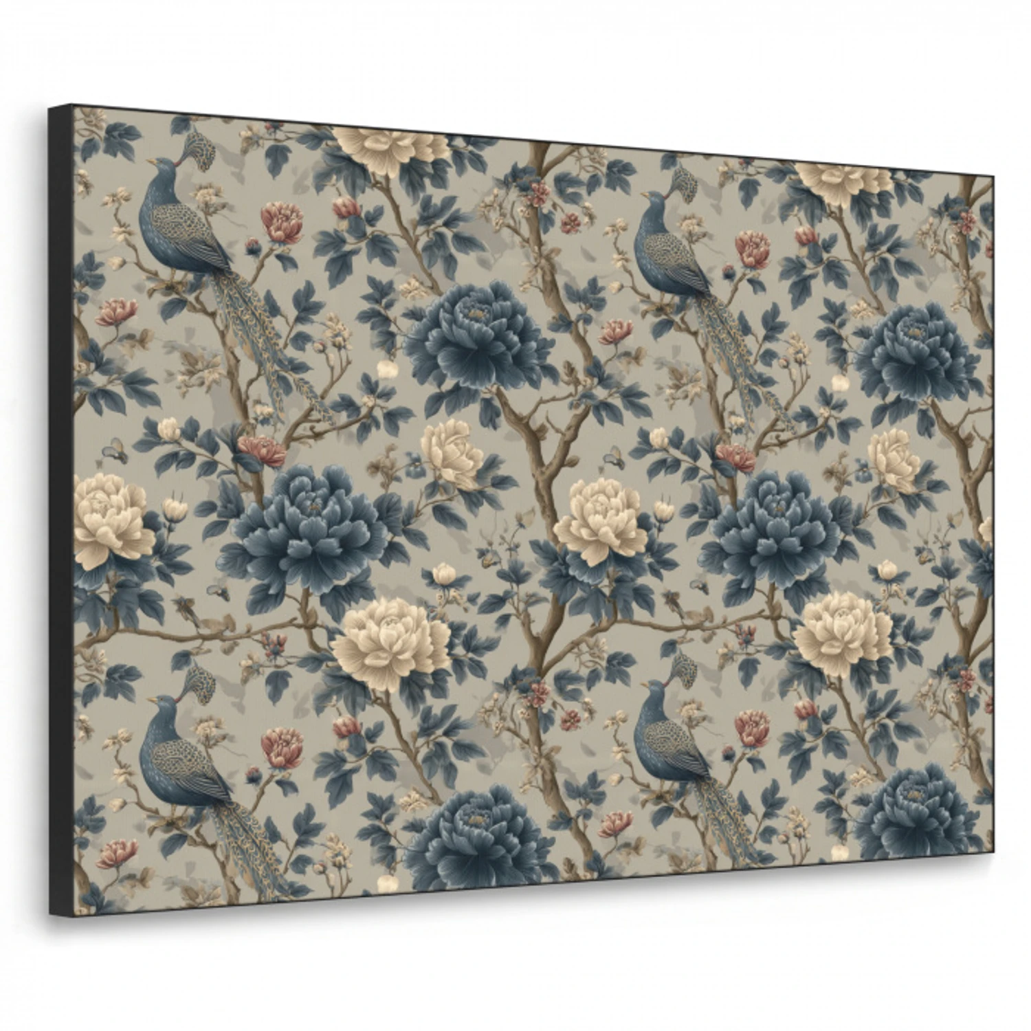 Pauw - Bloemen - Blauw Textielframe zwart klein 947 -3d