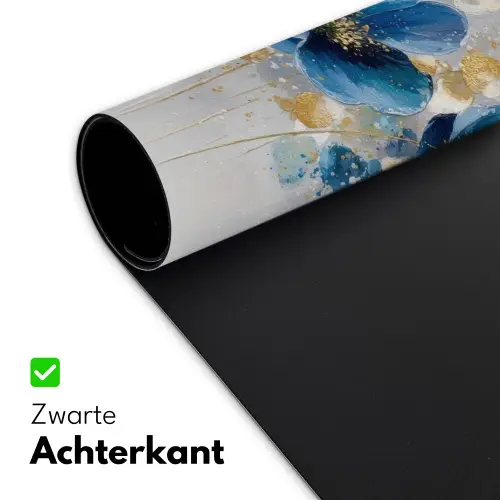 Bloemen - Blauw - Abstract Muismat XXL klein -sfeer2