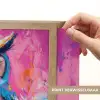 Uil - Roze - Blauw - Verf - Abstract Light Box met batterij (Wandlamp) middel -USP_websiteprintNL