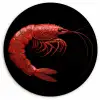 Garnaal - Rood - Dieren KitchenYeah - Keuken - Wandcirkel Forex klein -3d