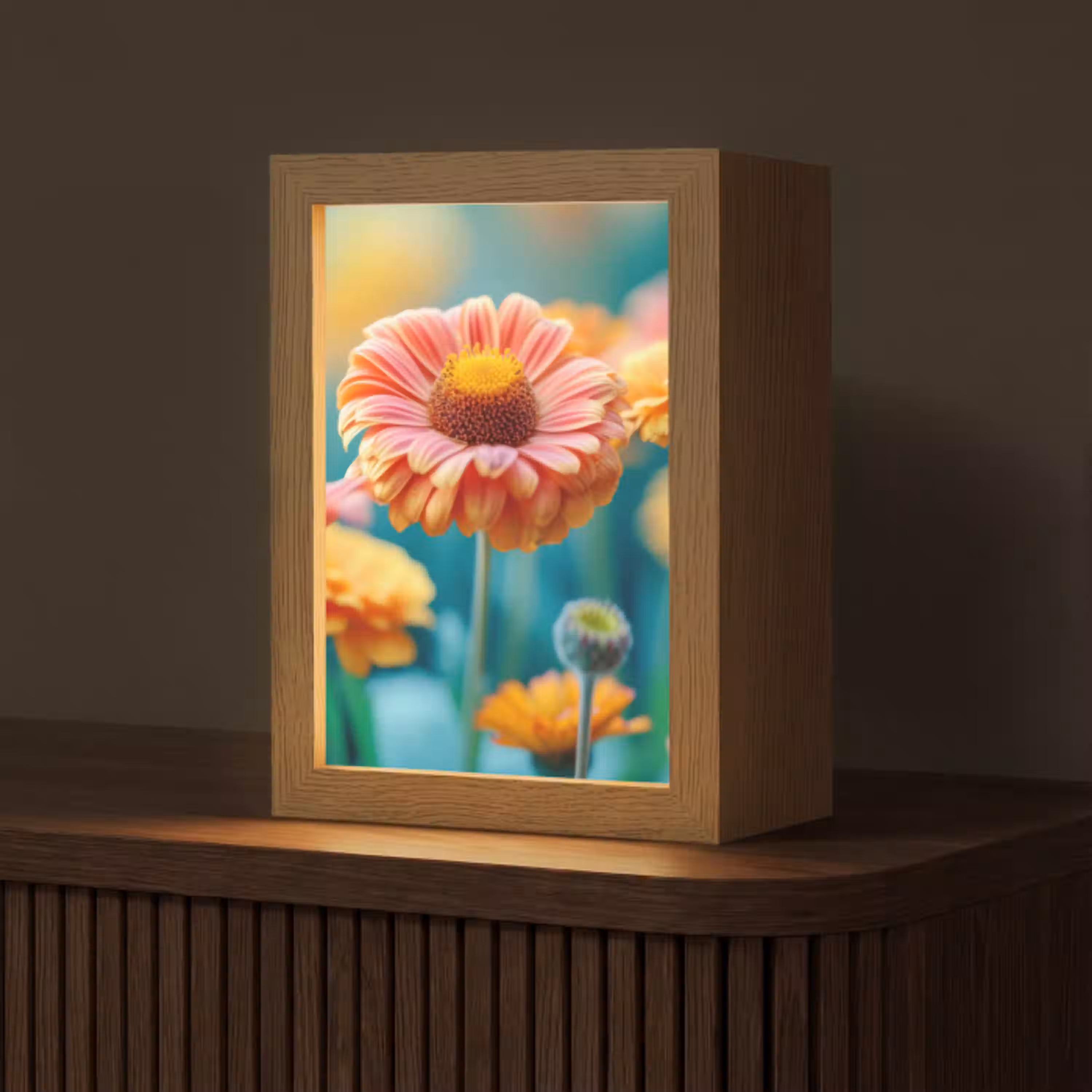 Bloemen - Kleurrijk - Natuur - Gerbera Light Box met kabel (Tafellamp) klein -z3d_website