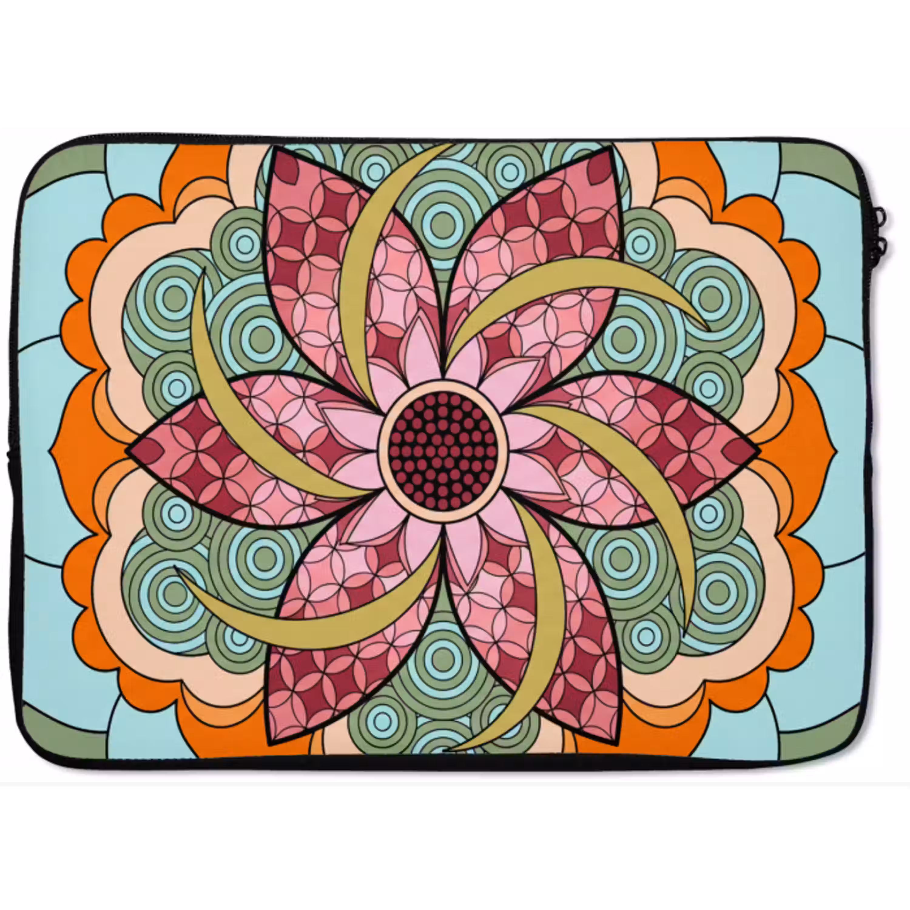 Mandala - Geometrisch - Kunst - Decoratief - Kleurrijk laptophoes neopreen klein -zkaufland3dotto